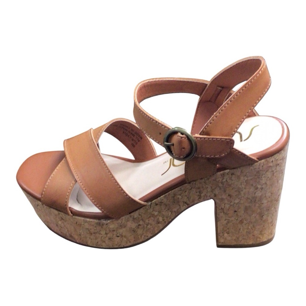 Sugar Tan Sandals with Crisscross Straps and Platform Sole size 9 NWT - Picture 3 of 7